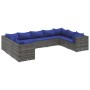 Gartenmöbel-Set 9-teilig mit grauen Polstern aus synthetischem Rattan von , Gartensets - Ref: Foro24-3308271, Preis: 632,81 €...
