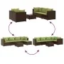 Gartenmöbel-Set, 6-teilig, mit braunen Kunststoff-Rattan-Kissen. von , Gartensets - Ref: Foro24-3308070, Preis: 403,38 €, Rab...