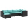 Garden furniture set, 6 pieces, with black synthetic rattan cushions. by , Garden sets - Ref: Foro24-3308212, Price: 415,25 €...