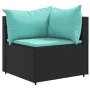 Garden furniture set, 6 pieces, with black synthetic rattan cushions. by , Garden sets - Ref: Foro24-3308212, Price: 405,68 €...