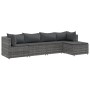 Gartenmöbel-Set 5-teilig mit grauen Polstern aus synthetischem Rattan von , Gartensets - Ref: Foro24-3308058, Preis: 331,31 €...