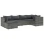 6-piece garden furniture set with gray synthetic rattan cushions by , Garden sets - Ref: Foro24-3308210, Price: 400,20 €, Dis...