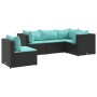 5-piece garden furniture set with black synthetic rattan cushions by , Garden sets - Ref: Foro24-3308156, Price: 367,43 €, Di...