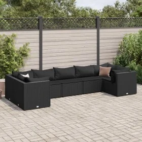 7-piece garden furniture set with black synthetic rattan cushions by , Garden sets - Ref: Foro24-3308259, Price: 603,02 €, Di...