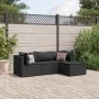 Garden set with 4-piece black synthetic rattan cushions by , Garden sets - Ref: Foro24-3308051, Price: 298,25 €, Discount: %