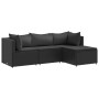 Garden set with 4-piece black synthetic rattan cushions by , Garden sets - Ref: Foro24-3308051, Price: 302,97 €, Discount: %