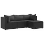Gartenmöbel-Set mit 4-teiligen Kissen aus schwarzem Kunststoff-Rattan von , Gartensets - Ref: Foro24-3308051, Preis: 303,19 €...