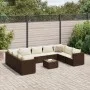 Gartenmöbel-Set, 10-teilig, mit braunen Kissen aus synthetischem Rattan. von , Gartensets - Ref: Foro24-3308273, Preis: 685,8...