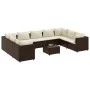 Garden furniture set 10 pieces and brown synthetic rattan cushions by , Garden sets - Ref: Foro24-3308273, Price: 663,08 €, D...