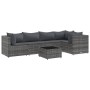 Gartenmöbel-Set 6-teilig mit grauen Polstern aus synthetischem Rattan von , Gartensets - Ref: Foro24-3308098, Preis: 422,16 €...