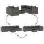 Gartenmöbel-Set 6-teilig mit grauen Polstern aus synthetischem Rattan von , Gartensets - Ref: Foro24-3308098, Preis: 422,16 €...