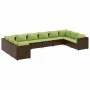 Garden furniture set 10 pieces and brown synthetic rattan cushions by , Garden sets - Ref: Foro24-3308286, Price: 751,91 €, D...