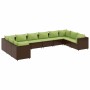 Gartenmöbel-Set, 10-teilig, mit braunen Kissen aus synthetischem Rattan. von , Gartensets - Ref: Foro24-3308286, Preis: 766,8...