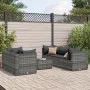 6-piece garden furniture set with gray synthetic rattan cushions by , Garden sets - Ref: Foro24-3308018, Price: 391,35 €, Dis...