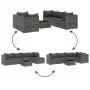 Gartenmöbel-Set 6-teilig mit grauen Polstern aus synthetischem Rattan von , Gartensets - Ref: Foro24-3308018, Preis: 391,35 €...