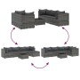 Gartenmöbel-Set 6-teilig mit grauen Polstern aus synthetischem Rattan von , Gartensets - Ref: Foro24-3308018, Preis: 380,34 €...
