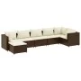 Set muebles de jardín 7 piezas y cojines ratán sintético marrón de , Conjuntos de jardín - Ref: Foro24-3308225, Precio: 504,9...