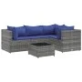 5-piece garden furniture set with gray synthetic rattan cushions by , Garden sets - Ref: Foro24-3308087, Price: 294,50 €, Dis...