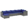 7-piece garden furniture set with gray synthetic rattan cushions by , Garden sets - Ref: Foro24-3308231, Price: 433,85 €, Dis...