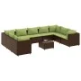 Garden furniture set 10 pieces and brown synthetic rattan cushions by , Garden sets - Ref: Foro24-3308278, Price: 719,61 €, D...