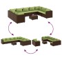Gartenmöbel-Set, 10-teilig, mit braunen Kissen aus synthetischem Rattan. von , Gartensets - Ref: Foro24-3308278, Preis: 732,6...