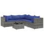 Set de muebles de jardín 6 pzas y cojines ratán sintético gris de , Conjuntos de jardín - Ref: Foro24-3308135, Precio: 389,47...