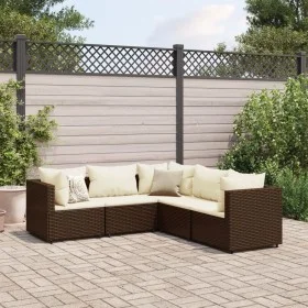 Garden furniture set, 5 pieces, with brown synthetic rattan cushions. by , Garden sets - Ref: Foro24-3308121, Price: 387,47 €...