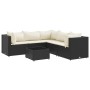 Set muebles de jardín 6 piezas y cojines ratán sintético negro de , Conjuntos de jardín - Ref: Foro24-3308128, Precio: 437,68 €