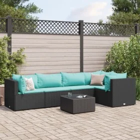 Garden furniture set, 6 pieces, with black synthetic rattan cushions. by , Garden sets - Ref: Foro24-3308100, Price: 440,73 €...