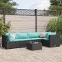 Set muebles de jardín 6 piezas y cojines ratán sintético negro de , Conjuntos de jardín - Ref: Foro24-3308100, Precio: 438,72...