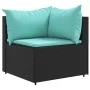 Set muebles de jardín 6 piezas y cojines ratán sintético negro de , Conjuntos de jardín - Ref: Foro24-3308100, Precio: 438,72...