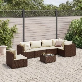 Garden furniture set, 7 pieces, with brown synthetic rattan cushions. by , Garden sets - Ref: Foro24-3308177, Price: 555,12 €...