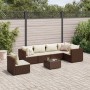 Set muebles de jardín 7 piezas y cojines ratán sintético marrón de , Conjuntos de jardín - Ref: Foro24-3308177, Precio: 590,1...