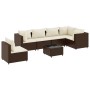 Set muebles de jardín 7 piezas y cojines ratán sintético marrón de , Conjuntos de jardín - Ref: Foro24-3308177, Precio: 590,1...
