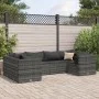Gartenmöbel-Set 6-teilig mit grauen Polstern aus synthetischem Rattan von , Gartensets - Ref: Foro24-3308250, Preis: 407,83 €...