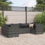 Gartenmöbel-Set 6-teilig mit grauen Polstern aus synthetischem Rattan von , Gartensets - Ref: Foro24-3308250, Preis: 386,20 €...