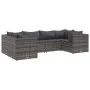 Gartenmöbel-Set 6-teilig mit grauen Polstern aus synthetischem Rattan von , Gartensets - Ref: Foro24-3308250, Preis: 407,83 €...
