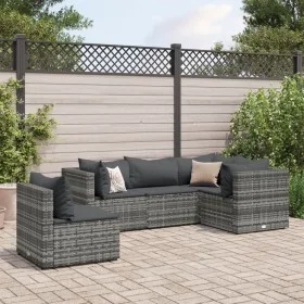 5-piece garden furniture set with gray synthetic rattan cushions by , Garden sets - Ref: Foro24-3308154, Price: 363,38 €, Dis...