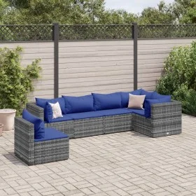 6-piece garden furniture set with gray synthetic rattan cushions by , Garden sets - Ref: Foro24-3308175, Price: 389,50 €, Dis...