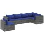 Set de muebles de jardín 6 pzas y cojines ratán sintético gris de , Conjuntos de jardín - Ref: Foro24-3308175, Precio: 389,45...