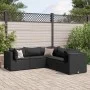 Set de muebles de jardín 5 pzas y cojines ratán sintético negro de , Conjuntos de jardín - Ref: Foro24-3308123, Precio: 404,7...