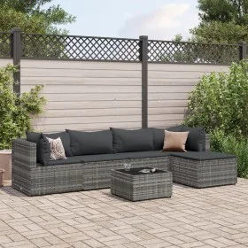 6-piece garden furniture set with gray synthetic rattan cushions by , Garden sets - Ref: Foro24-3308066, Price: 361,00 €, Dis...