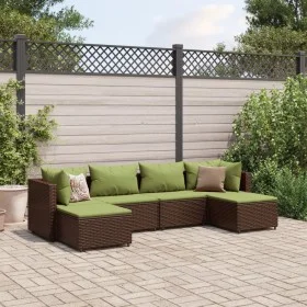 Gartenmöbel-Set, 6-teilig, mit braunen Kunststoff-Rattan-Kissen. von , Gartensets - Ref: Foro24-3308246, Preis: 391,01 €, Rab...