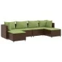 Garden furniture set, 6 pieces, with brown synthetic rattan cushions. by , Garden sets - Ref: Foro24-3308246, Price: 391,35 €...