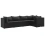 Set de muebles de jardín 5 pzas y cojines ratán sintético negro de , Conjuntos de jardín - Ref: Foro24-3308091, Precio: 404,7...