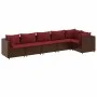Garden furniture set, 6 pieces, with brown synthetic rattan cushions. by , Garden sets - Ref: Foro24-3308109, Price: 497,35 €...
