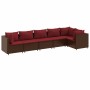 Gartenmöbel-Set, 6-teilig, mit braunen Kunststoff-Rattan-Kissen. von , Gartensets - Ref: Foro24-3308109, Preis: 504,76 €, Rab...
