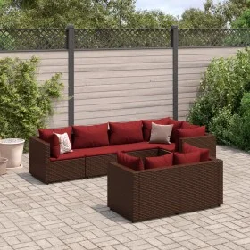 Garden furniture set, 7 pieces, with brown synthetic rattan cushions. by , Garden sets - Ref: Foro24-3308189, Price: 554,74 €...