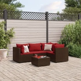 Garden furniture set, 5 pieces, with brown synthetic rattan cushions. by , Garden sets - Ref: Foro24-3308085, Price: 310,24 €...