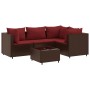Gartenmöbel-Set, 5-teilig, mit braunen Kissen aus synthetischem Rattan. von , Gartensets - Ref: Foro24-3308085, Preis: 316,67...